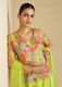 Lime Green Jacket Style Palazzo Suit Set - Graceful Indo-Western Look