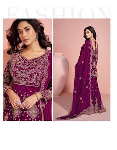 Kurti Palazzos: Georgette traditional plazzo suit for festivals