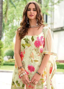 Sharara Suit: Ivory Blossom Delight Luxe Party Wear Sharara Suits for Women