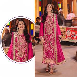 Suits Salwaar: 🌸 Royal Radiance – Fuchsia Pink Heavy Embroidered Suit 🌸
