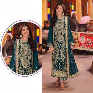 Suits Salwaar: Teal Green Heavy Embroidered Readymade Suit 🌸