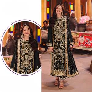 Midnight Black Georgette Suit with Heavy Embroidery✨