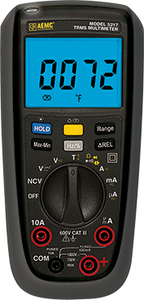 Products: AEMC 5217 DMM (TRMS, 6000-cts, NCV, V, A, AC/DC, F, Ohm, T, C, LoZ, Auto Hold)