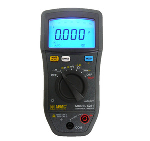 AEMC 5231 DMM (TRMS, 6000-cts, NCV, V, AC/DC, Ohm, LoZ)