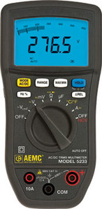 AEMC 5233 DMM (TRMS, 6000-cts, NCV, V, A, AC/DC, F, Ohm, T, C, LoZ)