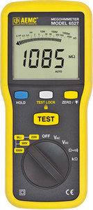 Insulation Testers: AEMC – 6527 – 1000V Megohmmeter (4GΩ, 250V, 500V, 1000V, Continuity, 400kΩ, V)