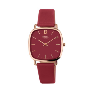 Products: Boccia Titanium Red and Rose Gold Women's Watch - Pacific Time