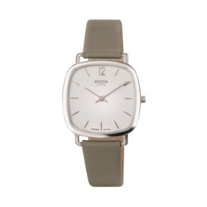 Boccia Titanium and Taupe Vegan Leather Women's Watch - Pacific Time