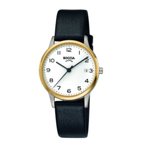 Boccia Titanium Partial Gold Plated Women's Watch with Leather Strap - Pacific Time