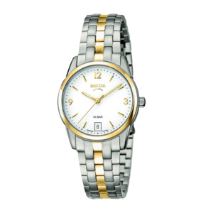 Pure Titanium Gold and Silver Women's Watch with Date Display - Pacific Time