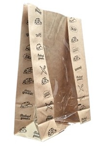 Kraft Box Bottom Window Bag - Packaging Traders Pty