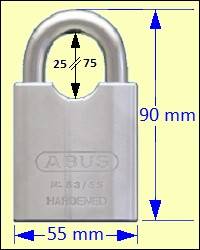ABUS 83/55 “Rock” Chrome-plated Solid Steel Padlock