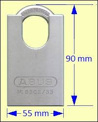 ABUS 83CS/55 Closed Shackle Solid Steel Padlock