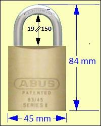 Series 83 Padlocks: ABUS 83/45 Brass Padlock