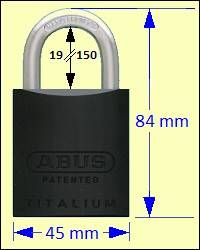 ABUS 83AL/45BL Black Titalium Padlock