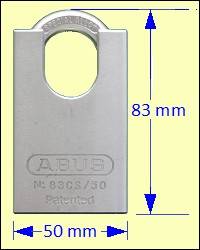 Series 83 Padlocks: ABUS 83CS/50 Closed Shackle Brass Padlock