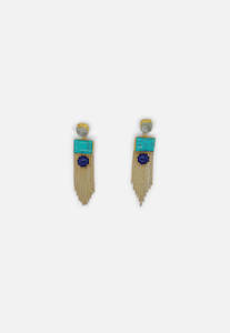 Turquoise, Lapis & Quartz Earrings