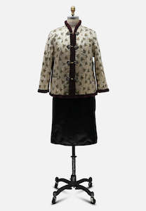 Gold Brown Faux Fur Chinoiseires