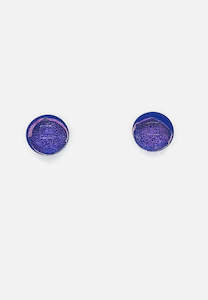 Handblown Glass Earrings: Handblown Glass - Purple Sparkle