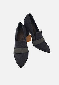 Shoes: Grey Wool - Designer Shoes