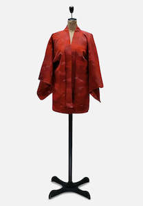 Kimono: Ravishing Rusted Red and Pink Japanese Kimono