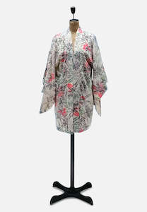 Kimono: Monochrome With A Hint Japanese Silk Kimono