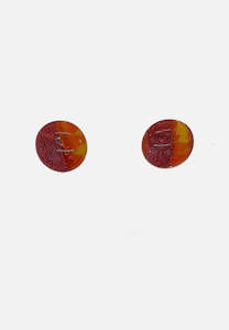 Handblown Glass Earrings: Handblown Glass - Fire Speckled Orange