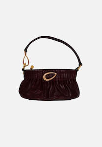 Handbags Clutches And Purses: Ovaltime Burgundy Bag