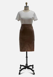 Caramel Leather Skirt