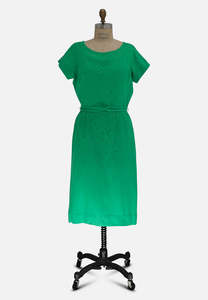 Emerald Diamante Column Dress 1960s