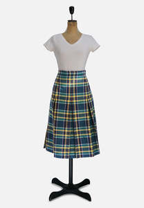 Pitlochry Scotland Pure New Wool Tartan Pleated Midi Skirt
