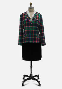 London Affair 1970s Tailored Tartan Jacket