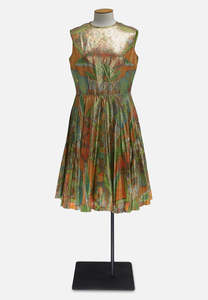 Gerber Exclusiv Metallic Lamé Pleated Cocktail Dress