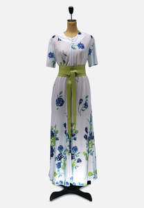 David Wairren Vintage Floral Zip-Front Robe Dress