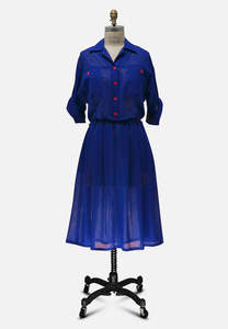 Truly Fair Bright Blue Shirtwaister Dress