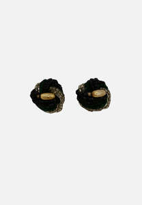 Midnight Bead Knot Vintage Earrings