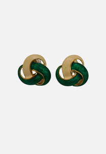 Emerald Knot Vintage Earrings