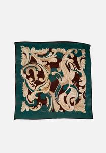 Teal Baroque Scroll Vintage Scarf