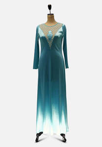 1970s Diamond Cut Teal Nightgown