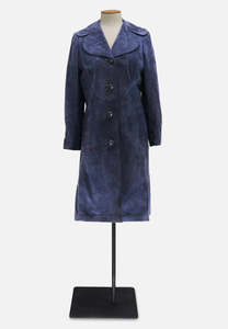 Alpine Fashions Indigo Suede Leather Coat NZ