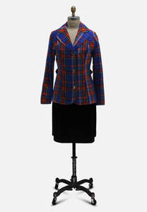 Royal Blue Tartan Tailored Jacket