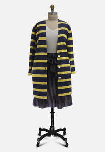 Home Page: Carla Zampatti Gold Stripe Knit Jacket Cardigan