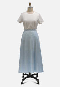 Authentic Vintage Baby Blue Cotton Chambray A-Line Maxi Skirt