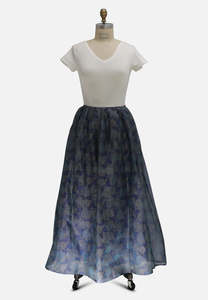 Archival 1990s Josep Font Silk Lamé Jacquard Maxi Skirt – Made in Spain