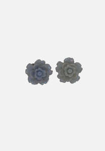 Baby Blue Floral Clip On Earrings