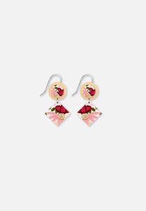 Banksia Circle Diamond Drop Earrings