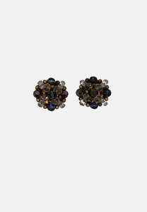 Home Page: Beaded 1950s Cluster Clip-On Earrings