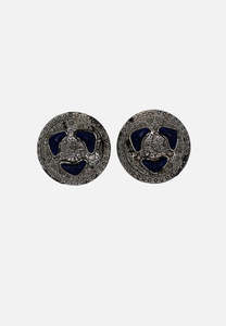 Home Page: Authentic Vintage Faux Silver & Faux Lapis Clip On Earrings
