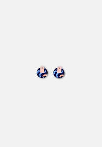 Home Page: Moe Moe Earring - Navy Pink Stud