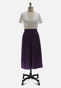 Skirts: Purple 1970 Wool Speckle Flecked Skirt